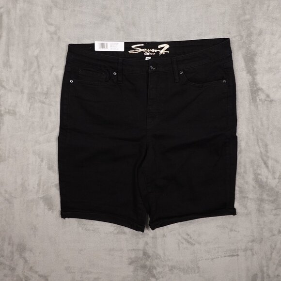 NWT Seven7 black jean shorts sunset bermuda 16 - Picture 1 of 11